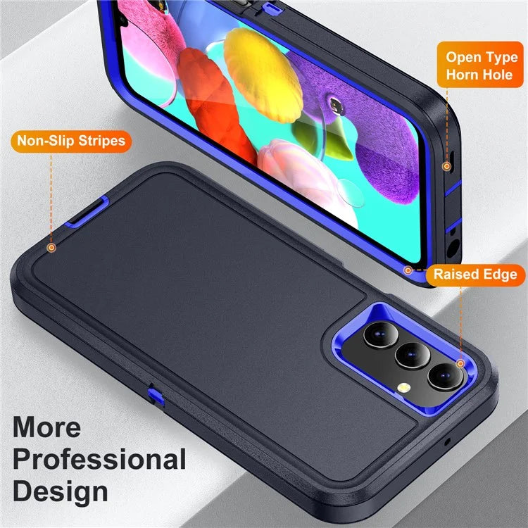 For Samsung Galaxy A15 4G Shockproof Case PC+TPU+PC Phone Back Cover+Sapphire