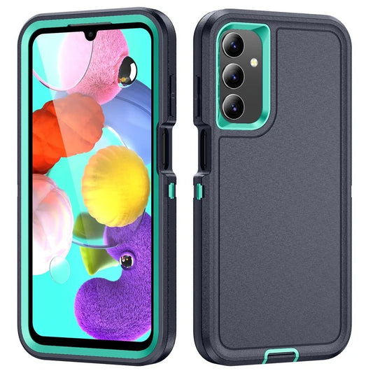 For Samsung Galaxy A15 4G Shockproof Case PC+TPU+PC Phone Back Cover+Cyan