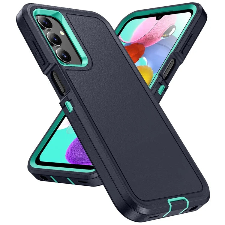 For Samsung Galaxy A15 4G Shockproof Case PC+TPU+PC Phone Back Cover+Cyan