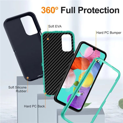 For Samsung Galaxy A15 4G Shockproof Case PC+TPU+PC Phone Back Cover+Cyan
