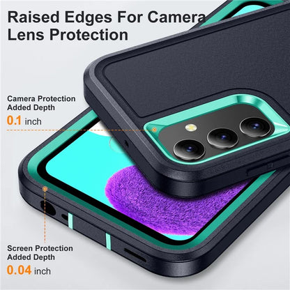 For Samsung Galaxy A15 4G Shockproof Case PC+TPU+PC Phone Back Cover+Cyan