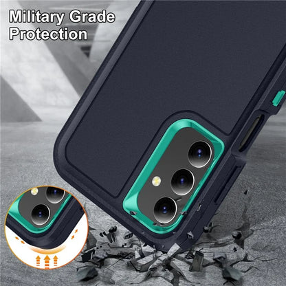 For Samsung Galaxy A15 4G Shockproof Case PC+TPU+PC Phone Back Cover+Cyan