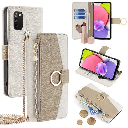 For Samsung Galaxy A03s (166.5 x 75.98 x 9.14mm) Case Stand PU Leather Wallet Phone Bag Cover