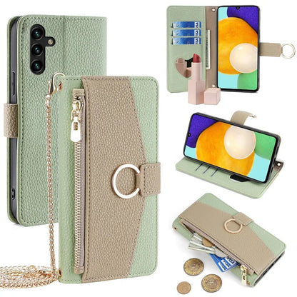 For Samsung Galaxy A13 5G Leather Case Wallet Stand Phone Cover with Shoulder Strap and Mirror