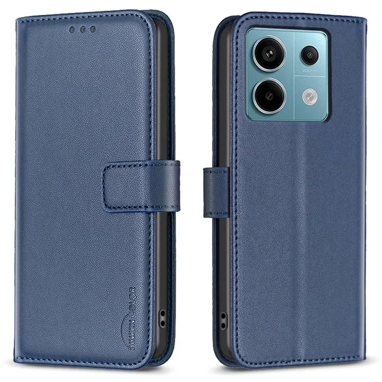 BINFEN COLOR BF17 For Xiaomi Redmi Note 13 Pro 4G / Poco M6 Pro 4G Case Stand Function PU Leather Phone Cover