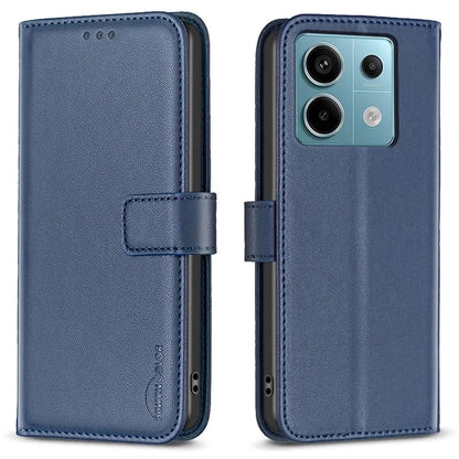 BINFEN COLOR BF17 For Xiaomi Redmi Note 13 Pro 4G / Poco M6 Pro 4G Case Stand Function PU Leather Phone Cover