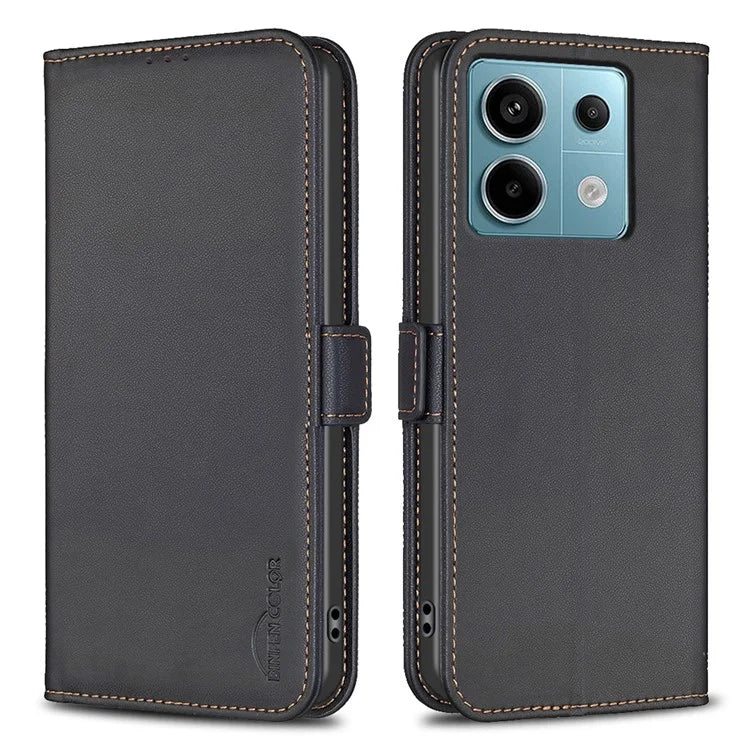BINFEN COLOR BF31 For Xiaomi Redmi Note 13 Pro 4G / Poco M6 Pro 4G Case PU Leather Folio Phone Cover Wallet
