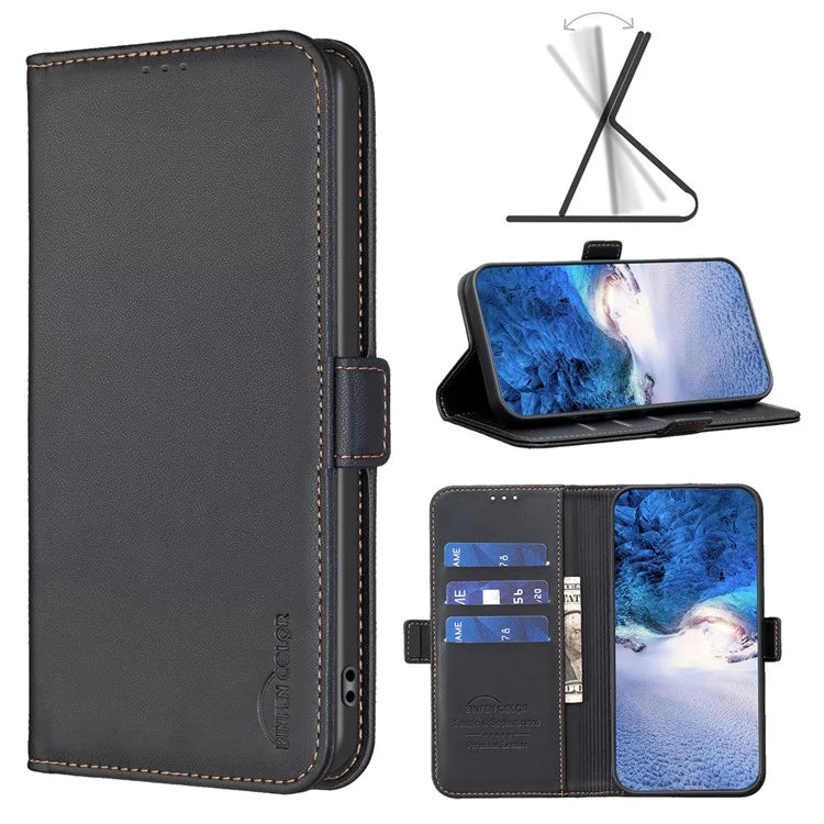 BINFEN COLOR BF31 For Xiaomi Redmi Note 13 Pro 4G / Poco M6 Pro 4G Case PU Leather Folio Phone Cover Wallet