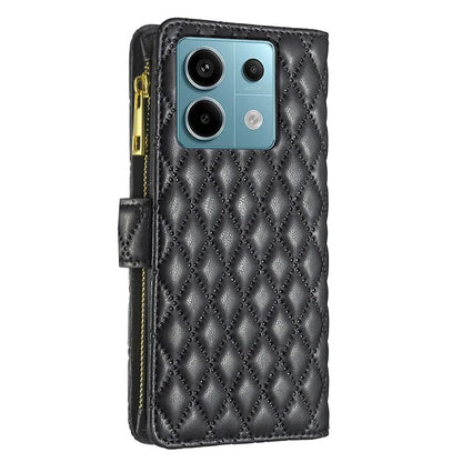 BINFEN COLOR BF Style-15 For Xiaomi Redmi Note 13 Pro 4G / Poco M6 Pro 4G Phone Case Zipper Pocket Leather Cover