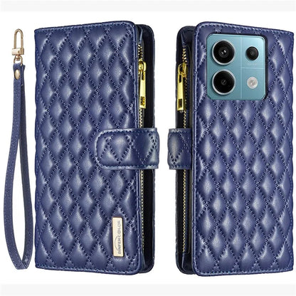 BINFEN COLOR BF Style-15 For Xiaomi Redmi Note 13 Pro 4G / Poco M6 Pro 4G Phone Case Zipper Pocket Leather Cover