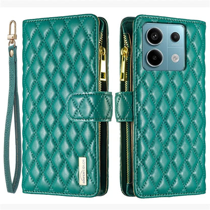 BINFEN COLOR BF Style-15 For Xiaomi Redmi Note 13 Pro 4G / Poco M6 Pro 4G Phone Case Zipper Pocket Leather Cover