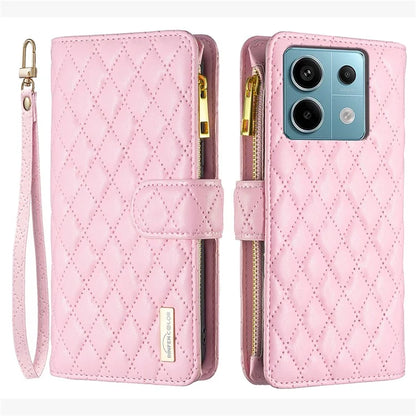 BINFEN COLOR BF Style-15 For Xiaomi Redmi Note 13 Pro 4G / Poco M6 Pro 4G Phone Case Zipper Pocket Leather Cover