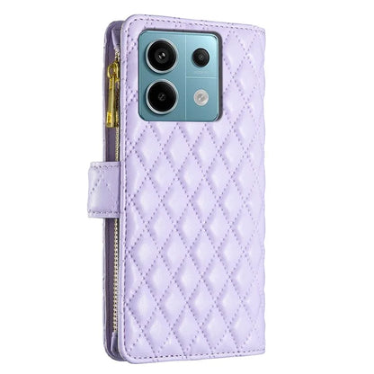 BINFEN COLOR BF Style-15 For Xiaomi Redmi Note 13 Pro 4G / Poco M6 Pro 4G Phone Case Zipper Pocket Leather Cover