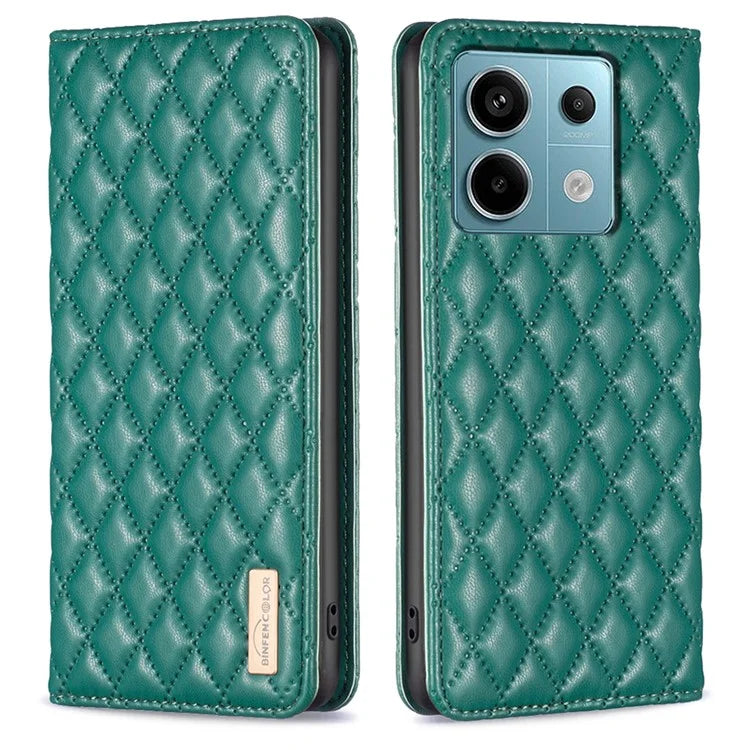 BINFEN COLOR BF Style-16 For Xiaomi Redmi Note 13 Pro 4G / Poco M6 Pro 4G Case Hidden Magnetic Closure Folio Leather Cover