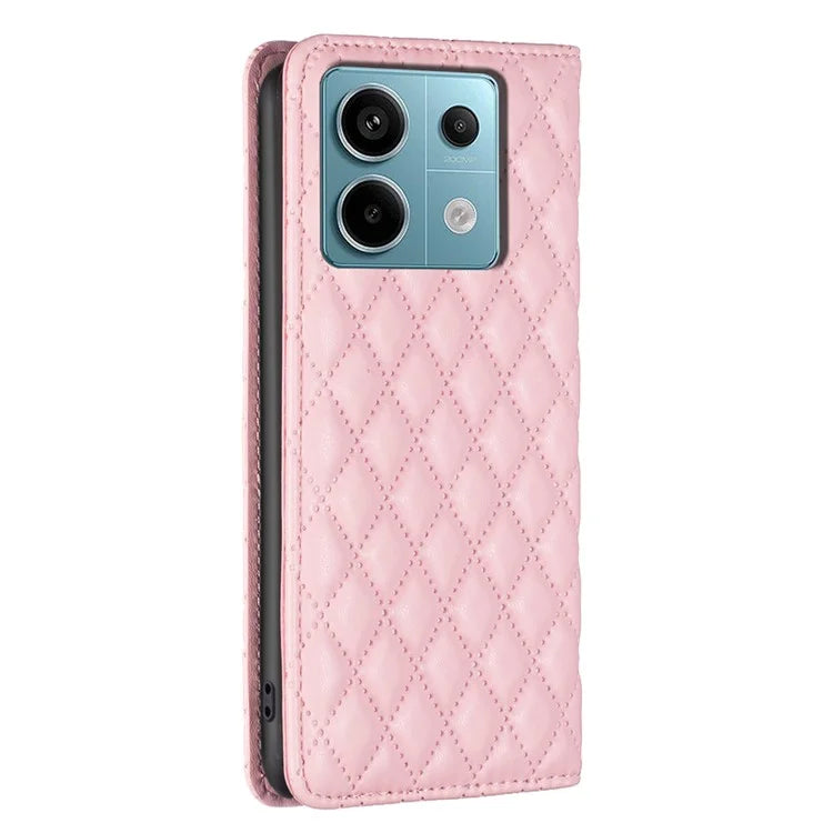 BINFEN COLOR BF Style-16 For Xiaomi Redmi Note 13 Pro 4G / Poco M6 Pro 4G Case Hidden Magnetic Closure Folio Leather Cover