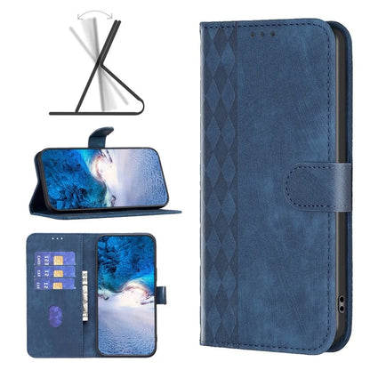 For Xiaomi Redmi Note 13 Pro 4G / Poco M6 Pro 4G Leather Case Flip Phone Cover with TPU Inner Shell Grid Pattern