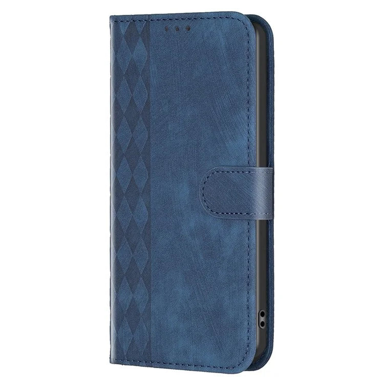 For Xiaomi Redmi Note 13 Pro 4G / Poco M6 Pro 4G Leather Case Flip Phone Cover with TPU Inner Shell Grid Pattern