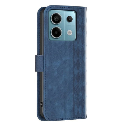 For Xiaomi Redmi Note 13 Pro 4G / Poco M6 Pro 4G Leather Case Flip Phone Cover with TPU Inner Shell Grid Pattern