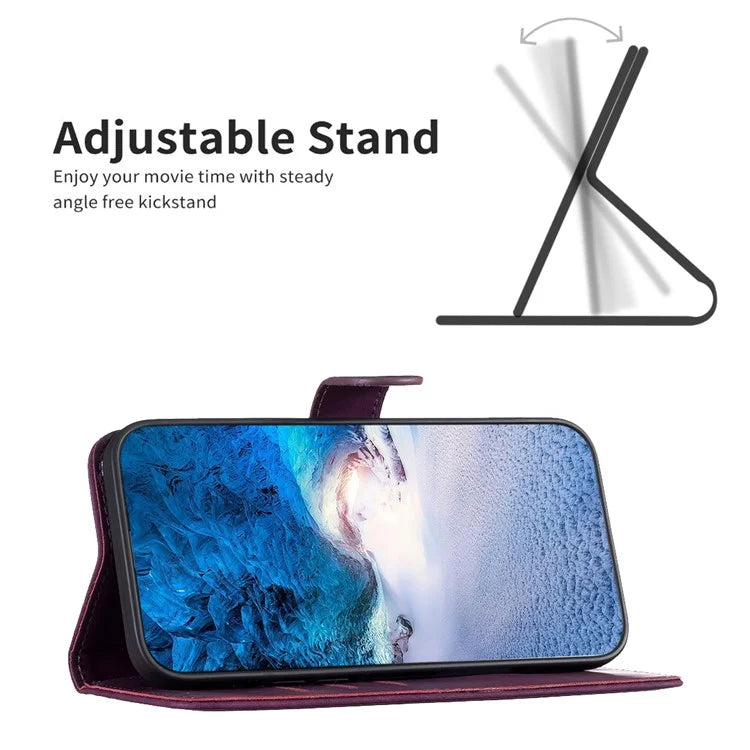 For Xiaomi Redmi Note 13 Pro 4G / Poco M6 Pro 4G Leather Case Flip Phone Cover with TPU Inner Shell Grid Pattern