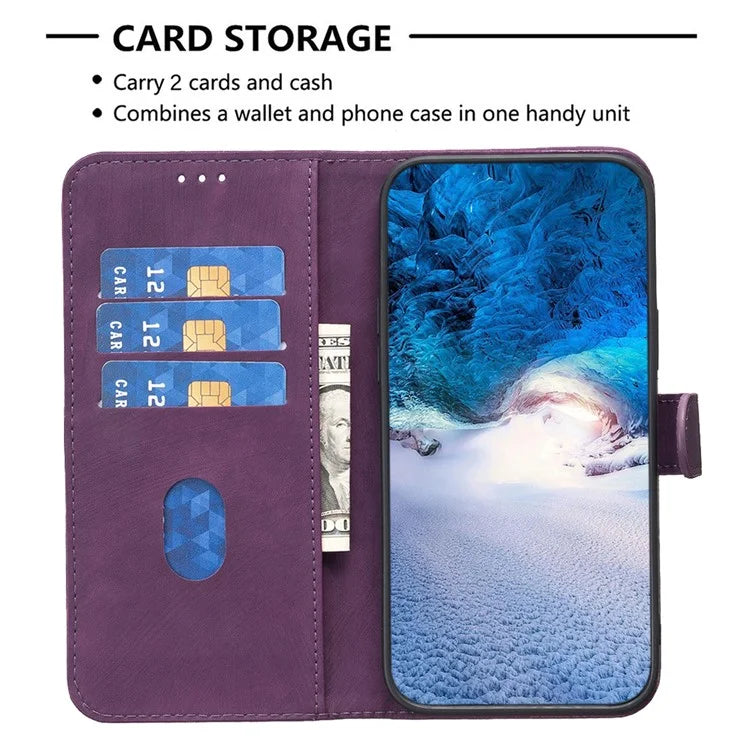 For Xiaomi Redmi Note 13 Pro 4G / Poco M6 Pro 4G Leather Case Flip Phone Cover with TPU Inner Shell Grid Pattern