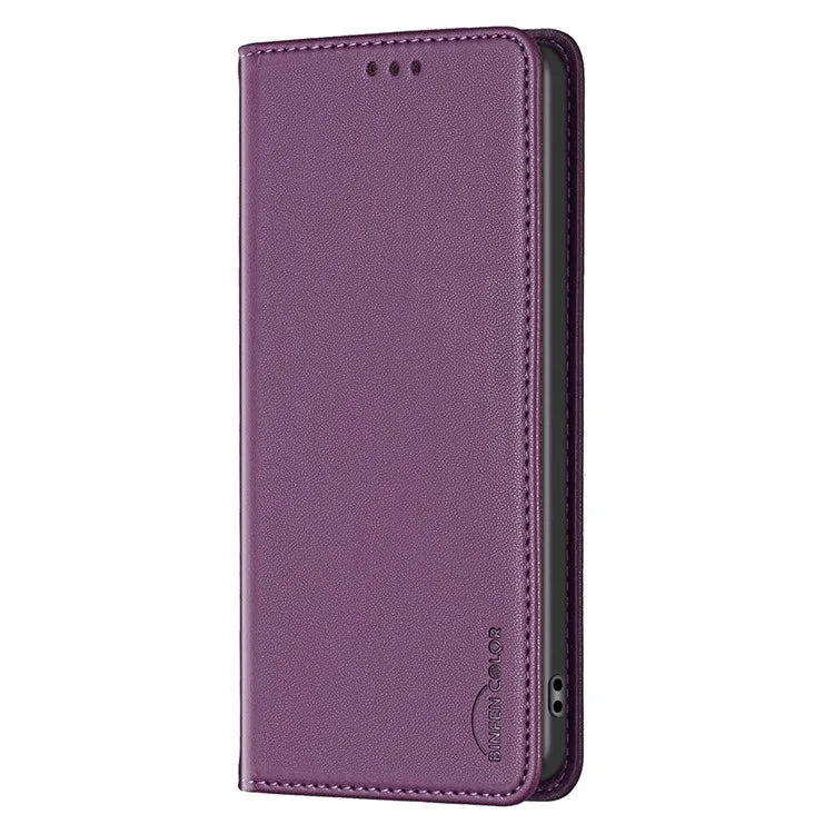 BINFEN COLOR BF18 For Xiaomi Redmi Note 13 Pro 4G / Poco M6 Pro 4G Leather Case with Card Holder Magnetic Auto-absorbed