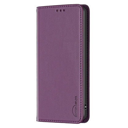 BINFEN COLOR BF18 For Xiaomi Redmi Note 13 Pro 4G / Poco M6 Pro 4G Leather Case with Card Holder Magnetic Auto-absorbed