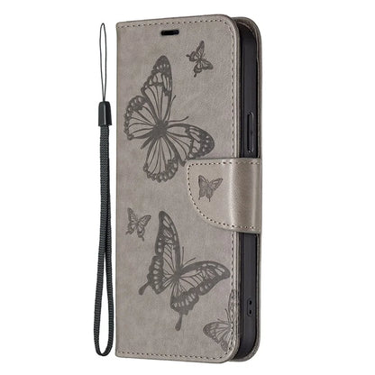 For Xiaomi Redmi Note 13 Pro 4G / Poco M6 Pro 4G Leather Case Butterfly Pattern Magnetic Folio Phone Cover
