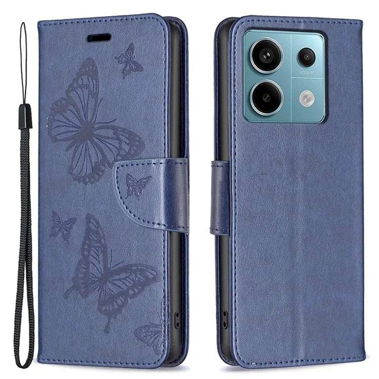 For Xiaomi Redmi Note 13 Pro 4G / Poco M6 Pro 4G Leather Case Butterfly Pattern Magnetic Folio Phone Cover