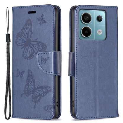 For Xiaomi Redmi Note 13 Pro 4G / Poco M6 Pro 4G Leather Case Butterfly Pattern Magnetic Folio Phone Cover
