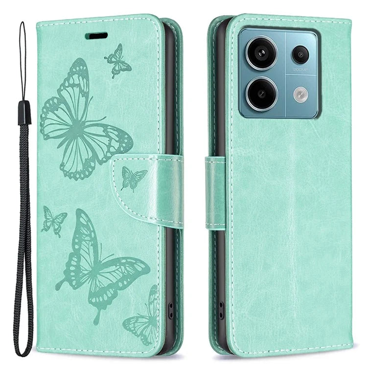 For Xiaomi Redmi Note 13 Pro 4G / Poco M6 Pro 4G Leather Case Butterfly Pattern Magnetic Folio Phone Cover
