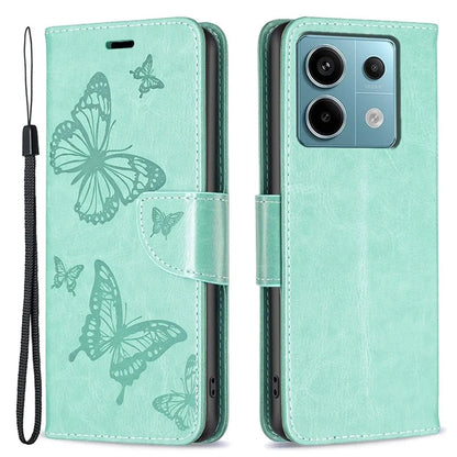 For Xiaomi Redmi Note 13 Pro 4G / Poco M6 Pro 4G Leather Case Butterfly Pattern Magnetic Folio Phone Cover