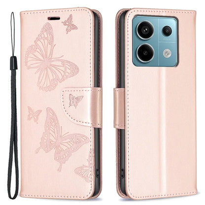 For Xiaomi Redmi Note 13 Pro 4G / Poco M6 Pro 4G Leather Case Butterfly Pattern Magnetic Folio Phone Cover