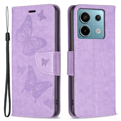 For Xiaomi Redmi Note 13 Pro 4G / Poco M6 Pro 4G Leather Case Butterfly Pattern Magnetic Folio Phone Cover