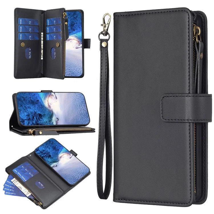 BF Style-19 for Xiaomi Redmi Note 13 Pro 4G / Poco M6 Pro 4G Zipper Leather Case Flip Wallet Phone Cover