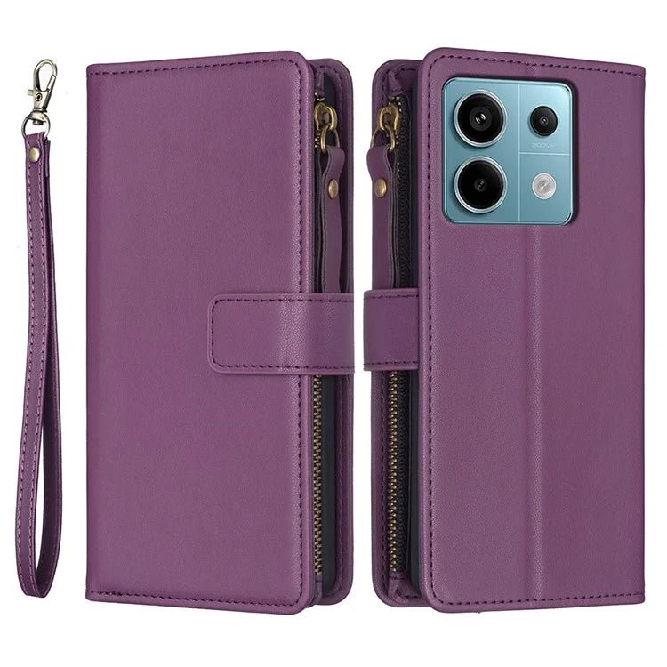 BF Style-19 for Xiaomi Redmi Note 13 Pro 4G / Poco M6 Pro 4G Zipper Leather Case Flip Wallet Phone Cover