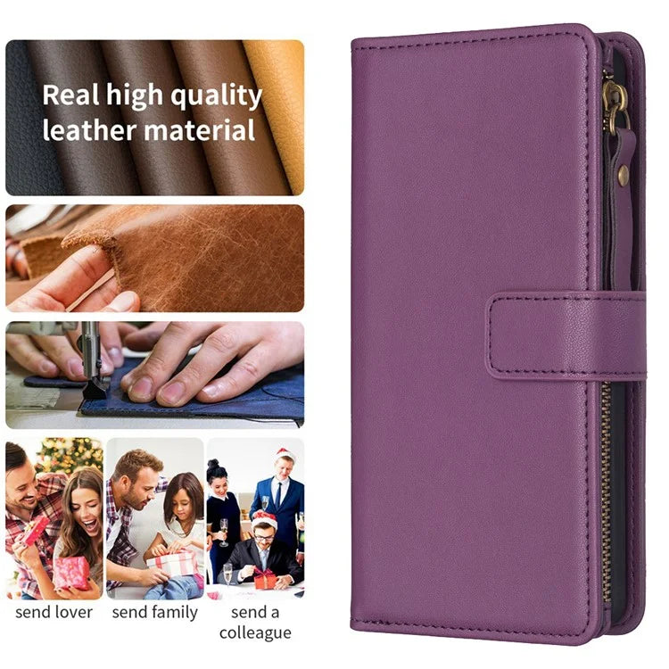 BF Style-19 for Xiaomi Redmi Note 13 Pro 4G / Poco M6 Pro 4G Zipper Leather Case Flip Wallet Phone Cover