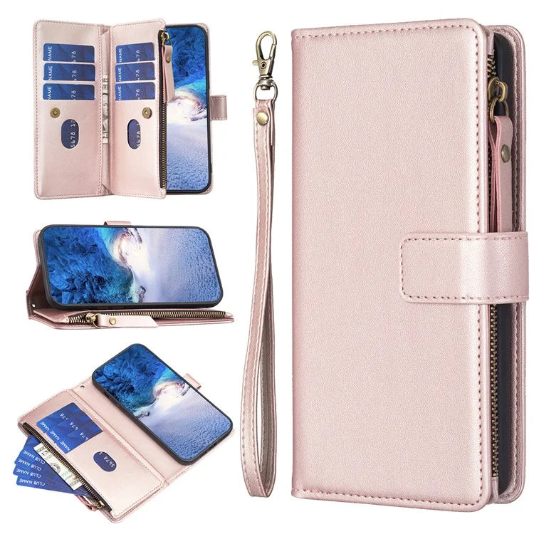 BF Style-19 for Xiaomi Redmi Note 13 Pro 4G / Poco M6 Pro 4G Zipper Leather Case Flip Wallet Phone Cover