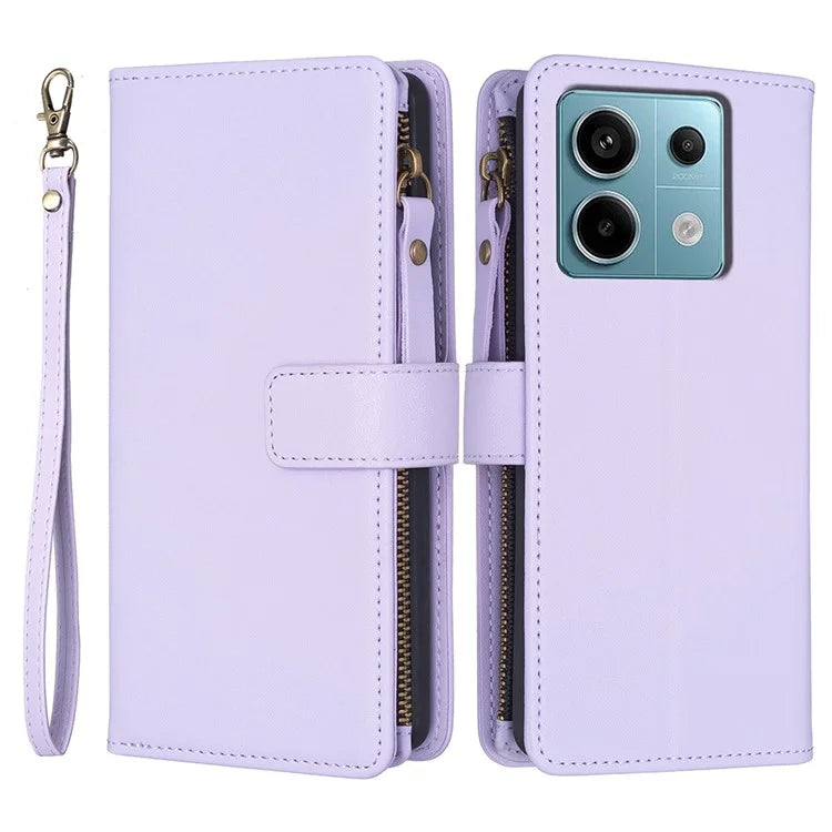BF Style-19 for Xiaomi Redmi Note 13 Pro 4G / Poco M6 Pro 4G Zipper Leather Case Flip Wallet Phone Cover