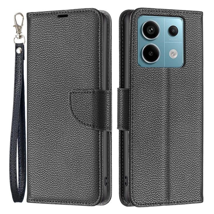 For Xiaomi Redmi Note 13 Pro 4G / Poco M6 Pro 4G Wallet Phone Case Litchi Texture Solid Color Cover