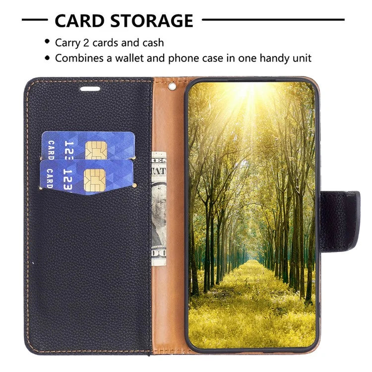 For Xiaomi Redmi Note 13 Pro 4G / Poco M6 Pro 4G Wallet Phone Case Litchi Texture Solid Color Cover