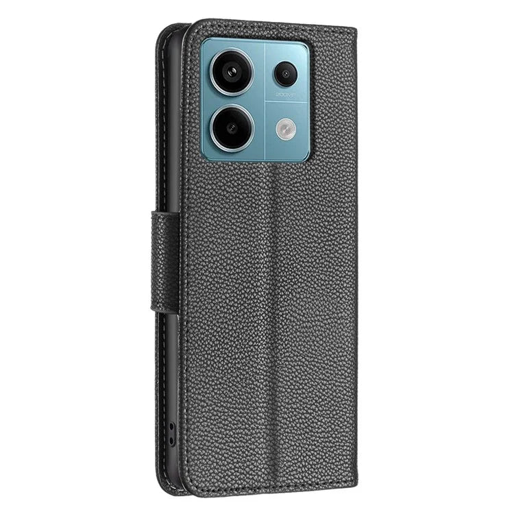 For Xiaomi Redmi Note 13 Pro 4G / Poco M6 Pro 4G Wallet Phone Case Litchi Texture Solid Color Cover
