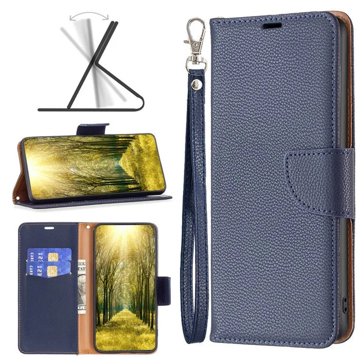 For Xiaomi Redmi Note 13 Pro 4G / Poco M6 Pro 4G Wallet Phone Case Litchi Texture Solid Color Cover