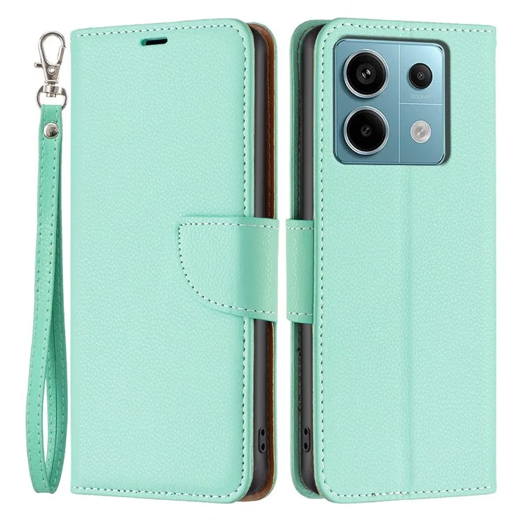 For Xiaomi Redmi Note 13 Pro 4G / Poco M6 Pro 4G Wallet Phone Case Litchi Texture Solid Color Cover