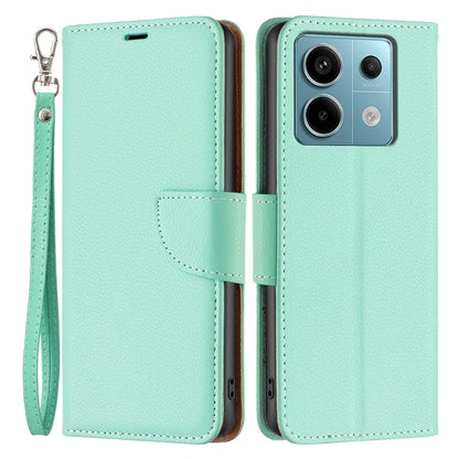For Xiaomi Redmi Note 13 Pro 4G / Poco M6 Pro 4G Wallet Phone Case Litchi Texture Solid Color Cover