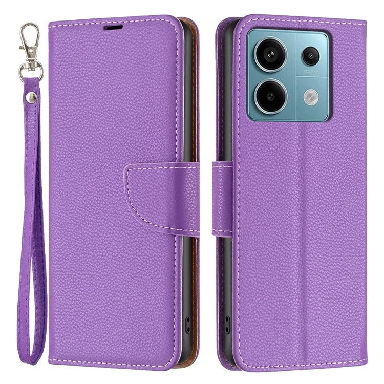 For Xiaomi Redmi Note 13 Pro 4G / Poco M6 Pro 4G Wallet Phone Case Litchi Texture Solid Color Cover