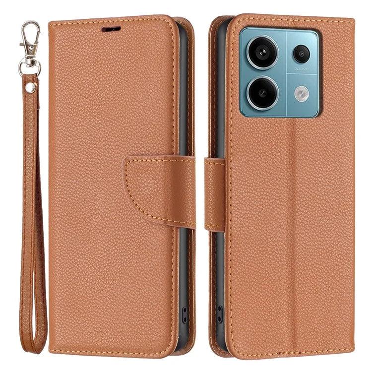 For Xiaomi Redmi Note 13 Pro 4G / Poco M6 Pro 4G Wallet Phone Case Litchi Texture Solid Color Cover