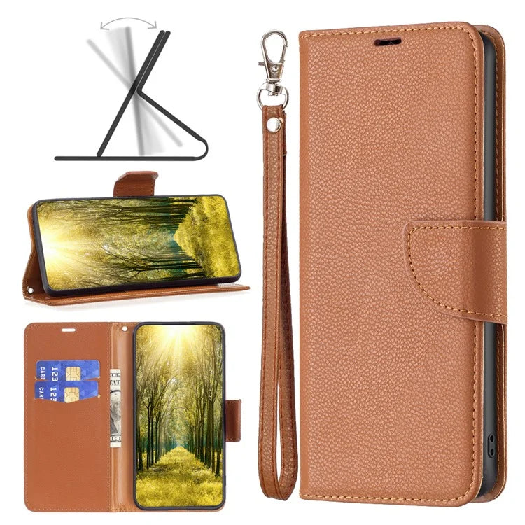 For Xiaomi Redmi Note 13 Pro 4G / Poco M6 Pro 4G Wallet Phone Case Litchi Texture Solid Color Cover