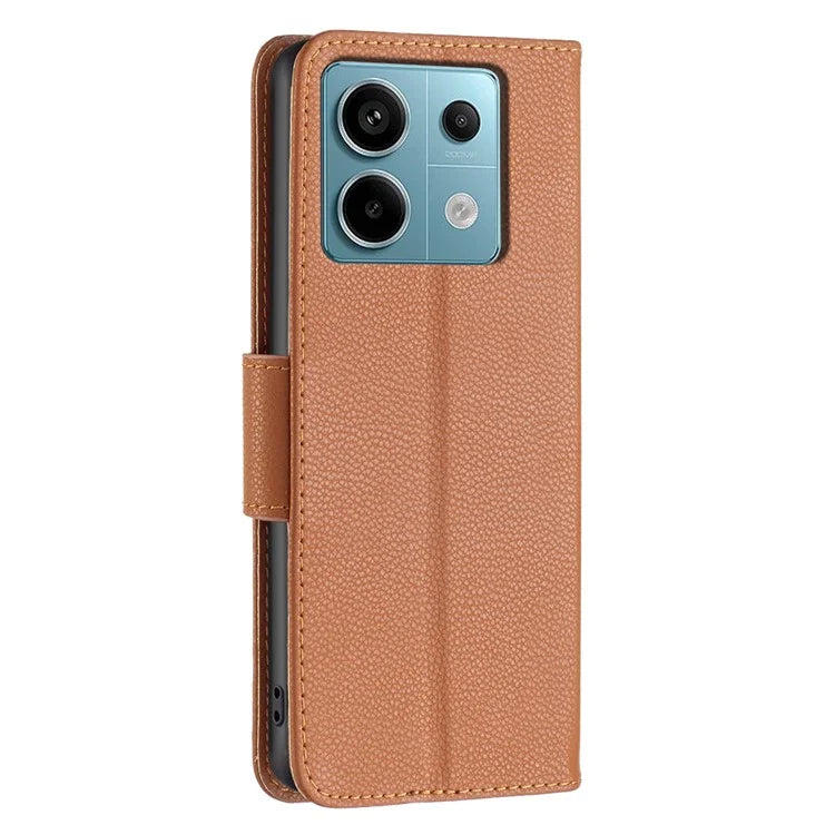For Xiaomi Redmi Note 13 Pro 4G / Poco M6 Pro 4G Wallet Phone Case Litchi Texture Solid Color Cover