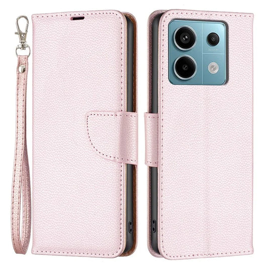 For Xiaomi Redmi Note 13 Pro 4G / Poco M6 Pro 4G Wallet Phone Case Litchi Texture Solid Color Cover Gold