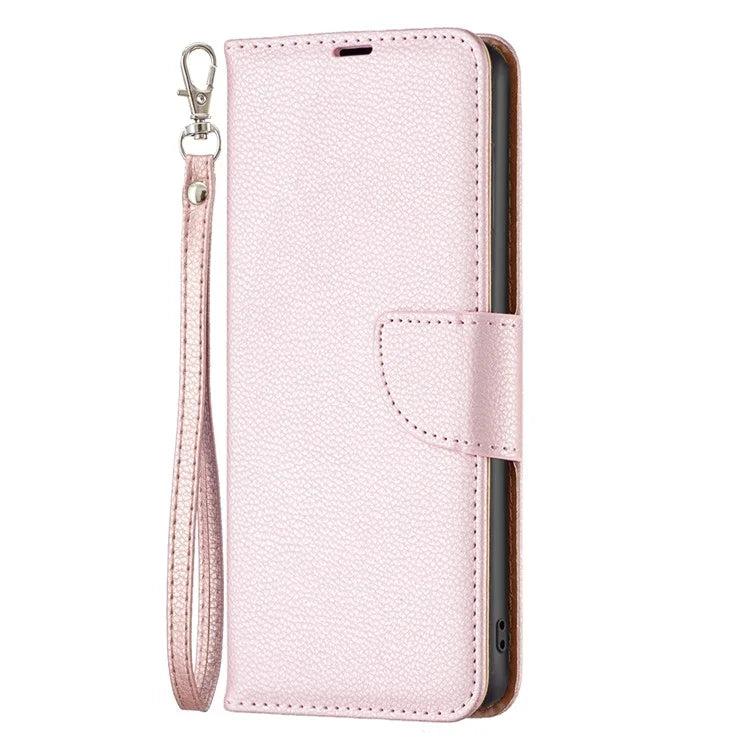 For Xiaomi Redmi Note 13 Pro 4G / Poco M6 Pro 4G Wallet Phone Case Litchi Texture Solid Color Cover Gold